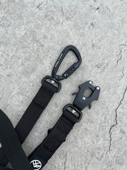 dog leash black carabiner clip heavy duty